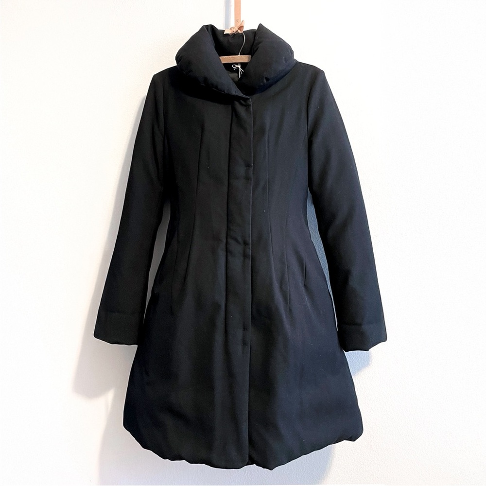 Uniqlo Women's Black Wool & Down Puffer Coat